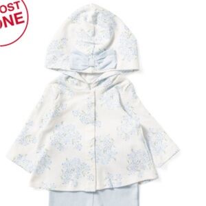 Little Me White and Blue Cape with Hood